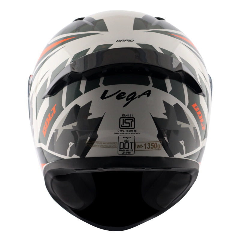 Bolt Rapid White Orange Helmet
