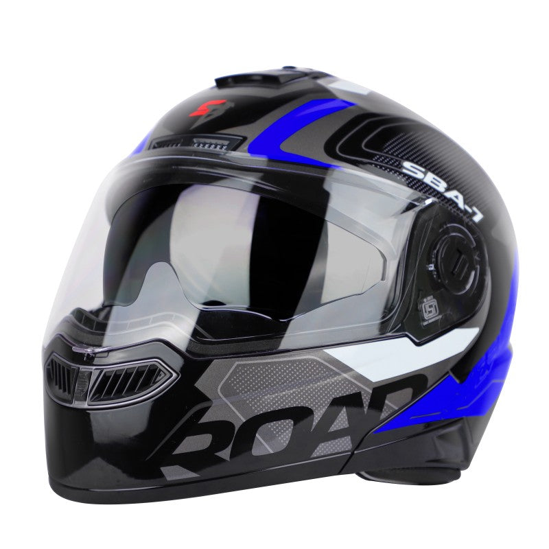 SBA-7 ROAD MAT BLACK WITH BLUE (WITH INNER SUNSHIELD)