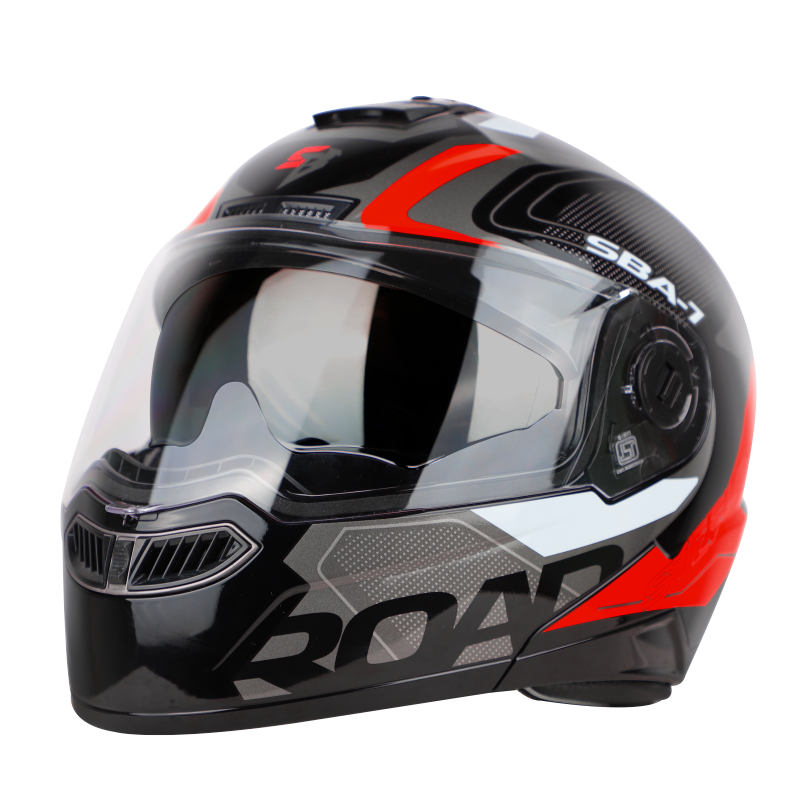 SBA-7 ROAD MAT BLACK WITH RED (WITH INNER SUNSHIELD)