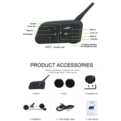 Vnetphone V6 Motorcycle Helmet Bluetooth Intercom